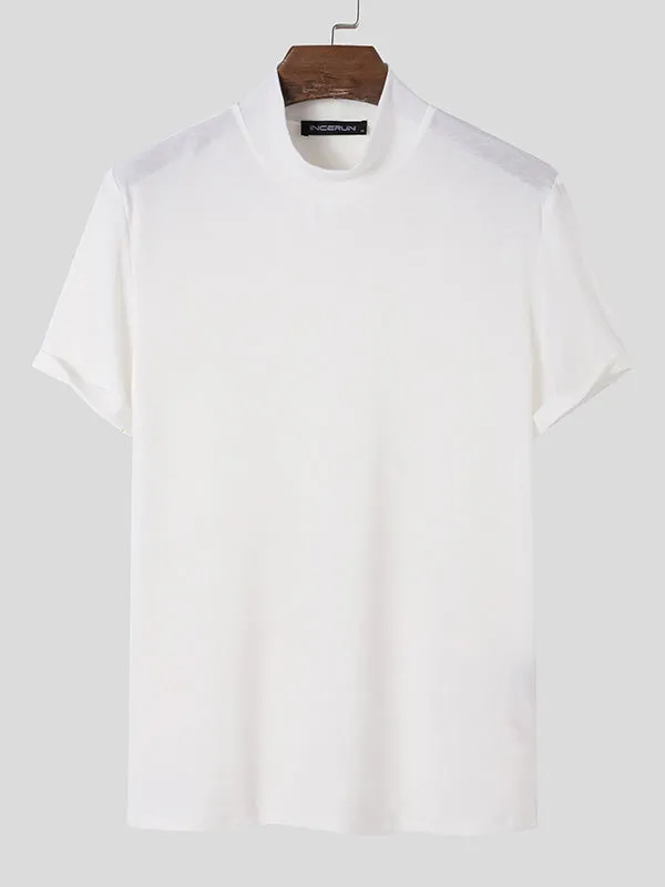 INCERUN Mens High Neck Slim Fit T-shirt SKUJ03680 sold by Incerunmen product image thumbnail 4