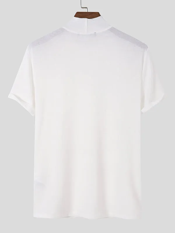 INCERUN Mens High Neck Slim Fit T-shirt SKUJ03680 sold by Incerunmen product image thumbnail 5