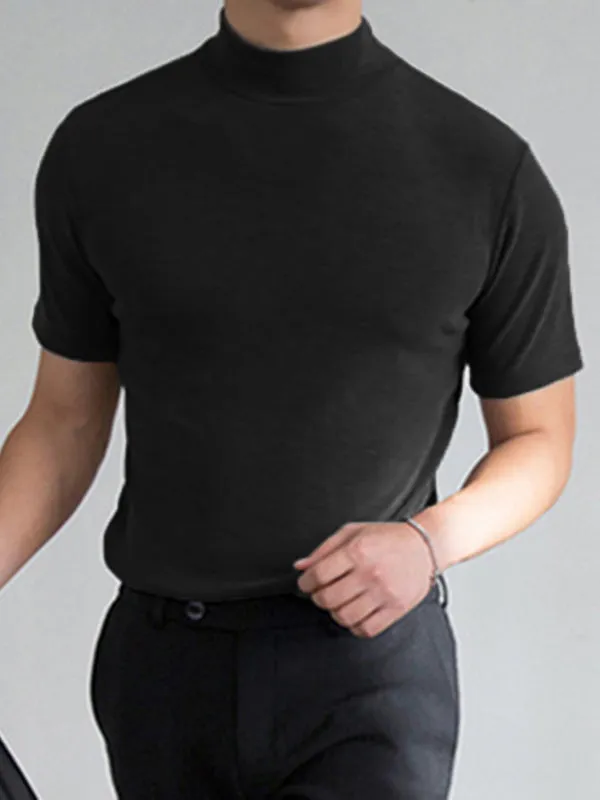 INCERUN Mens High Neck Slim Fit T-shirt SKUJ03680 sold by Incerunmen product image thumbnail 2