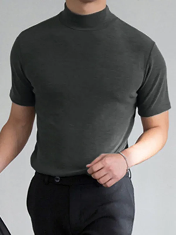 INCERUN Mens High Neck Slim Fit T-shirt SKUJ03680 sold by Incerunmen product image thumbnail 3