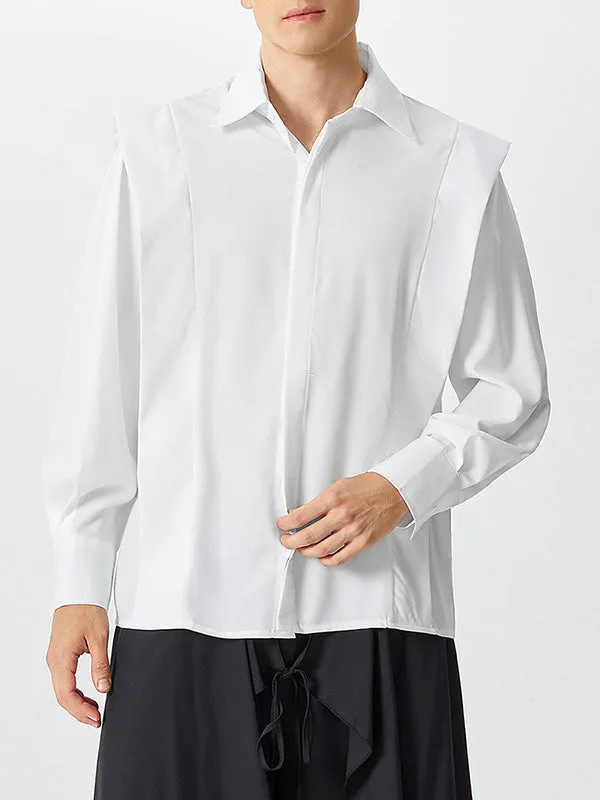 Mens Shoulder Ruffled Concealed Placket Casual Shirts SKUI73783 sold by Incerunmen product image thumbnail 4
