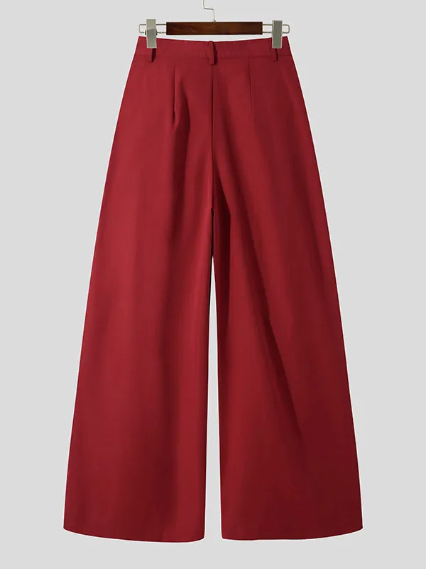 Mens Pleated High Waisted Wide-leg Pants SKUI71146 sold by Incerunmen product image thumbnail 4