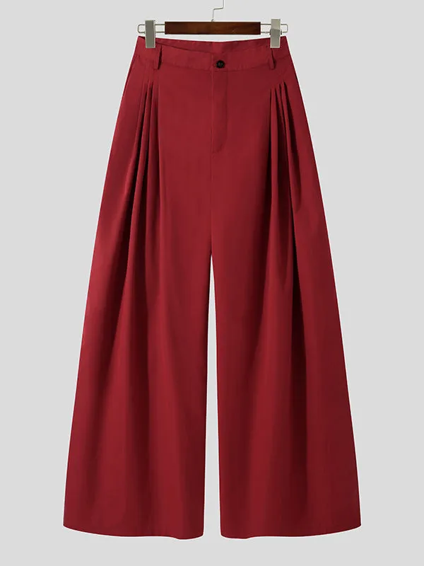 Mens Pleated High Waisted Wide-leg Pants SKUI71146 sold by Incerunmen product image thumbnail 3