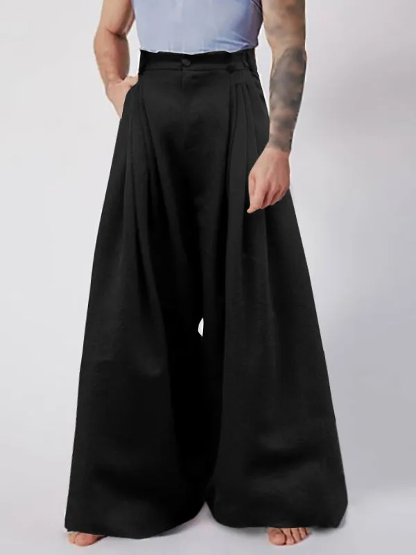 Mens Pleated High Waisted Wide-leg Pants SKUI71146 sold by Incerunmen