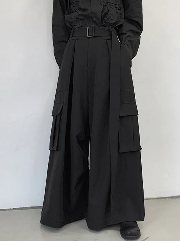 Mens Three-dimensional Pocket Belt Loose Pants SKUI47192 sold by Incerunmen