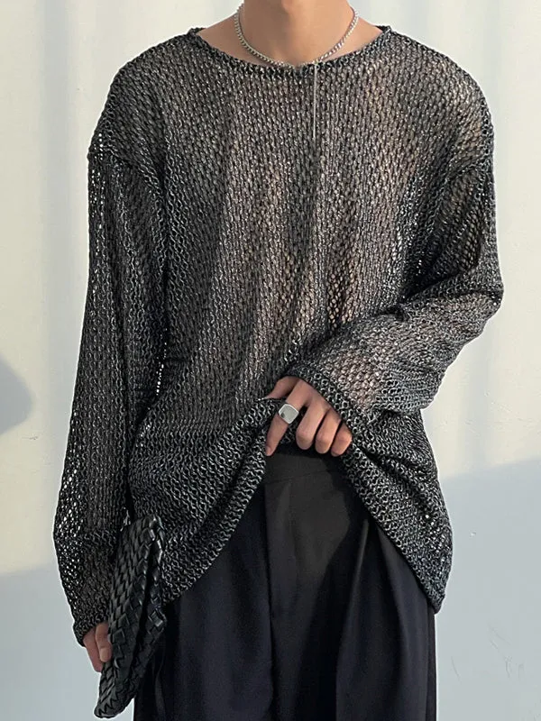 Mens Hollow Mesh Drop Shoulder T-Shirt SKUI40186 sold by Incerunmen