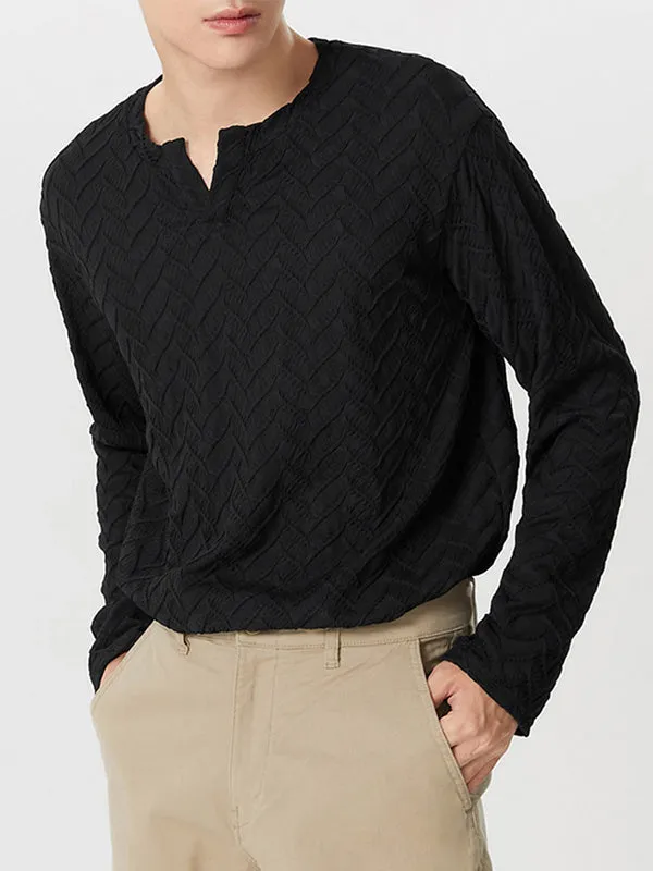 Mens V-neck Mercerized Cotton Long-sleeved Shirts SKUI34308 sold by Incerunmen product image thumbnail 4