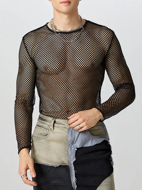 Mens Sexy Mesh Long Sleeve T-Shirts SKUI21473 sold by Incerunmen