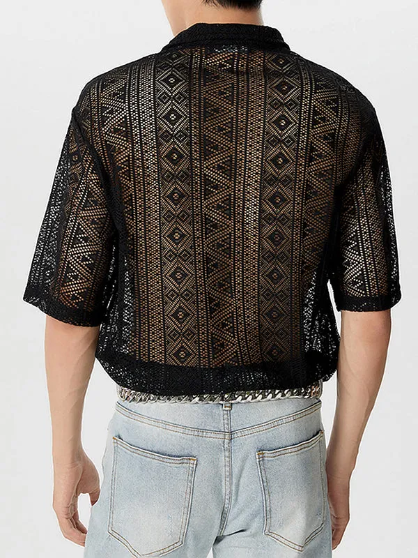 Men's Sexy Hollow Lace Loose Shirts SKUH98947 sold by Incerunmen product image thumbnail 3