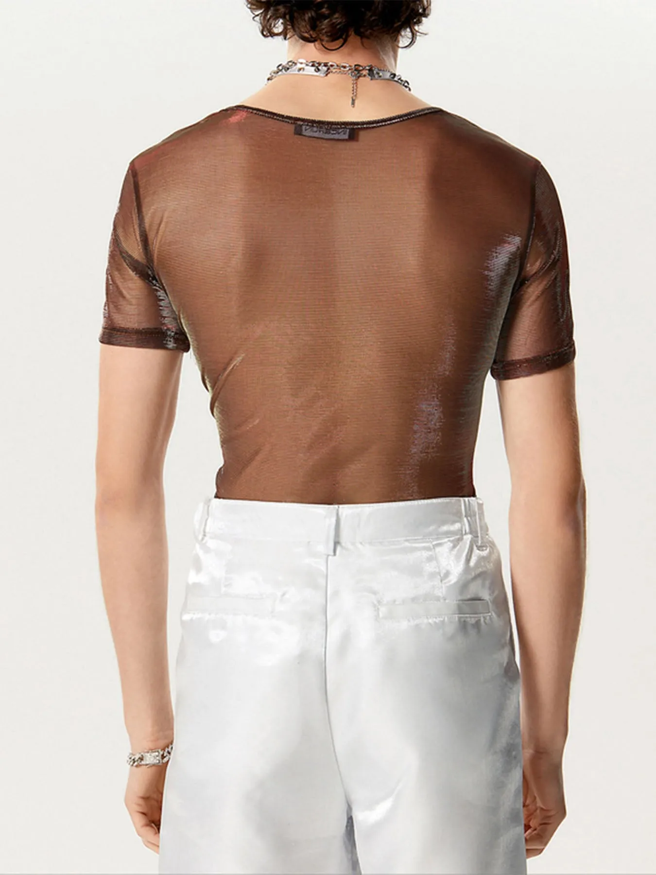 Mens See-through Two-tone Short Sleeved T-Shirts SKUI08937 sold by Incerunmen product image thumbnail 5