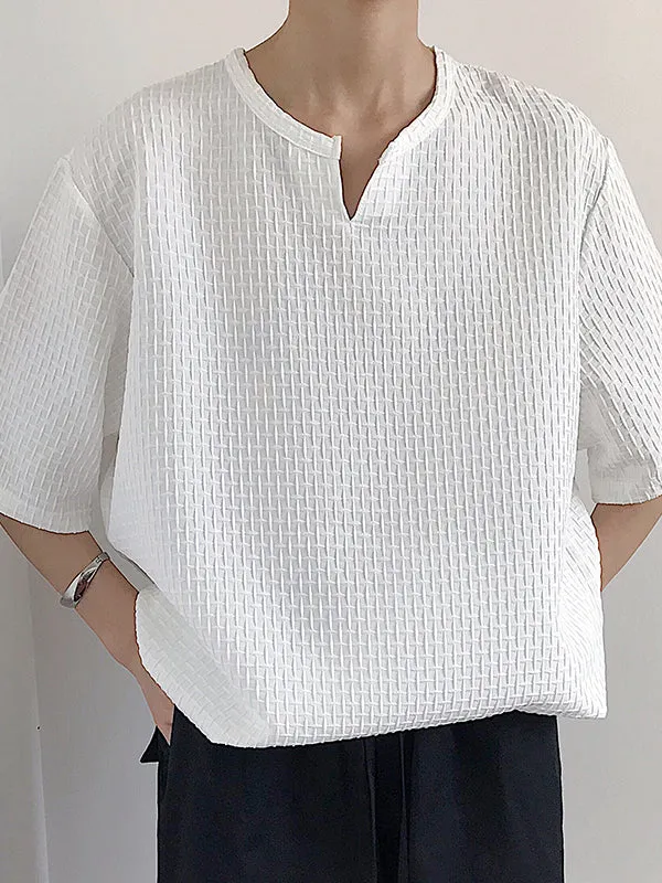 Mens V-neck Half-sleeve Solid Color T-Shirts SKUH76596 sold by Incerunmen product image thumbnail 4