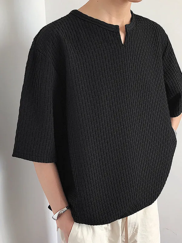 Mens V-neck Half-sleeve Solid Color T-Shirts SKUH76596 sold by Incerunmen product image thumbnail 2