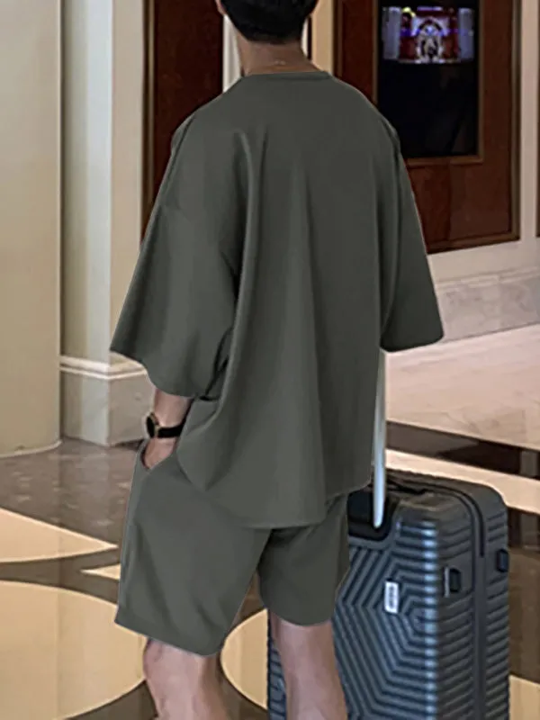 Men's Loose Versatile Half Sleeved Shorts Set SKUH63924 sold by Incerunmen product image thumbnail 3