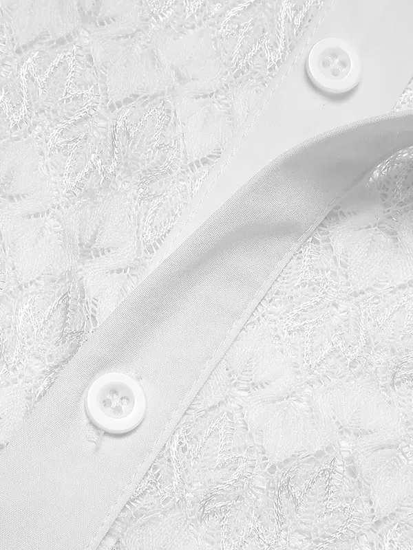 Men's Sexy Lace Short Sleeve Shirts SKUH43089 sold by Incerunmen product image thumbnail 4