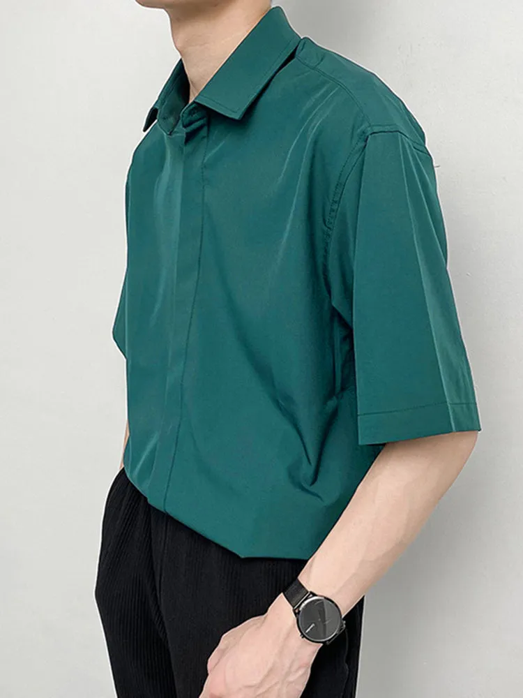 Mens Casual Solid Color Half Sleeve Shirts SKUG99732 sold by Incerunmen product image thumbnail 2
