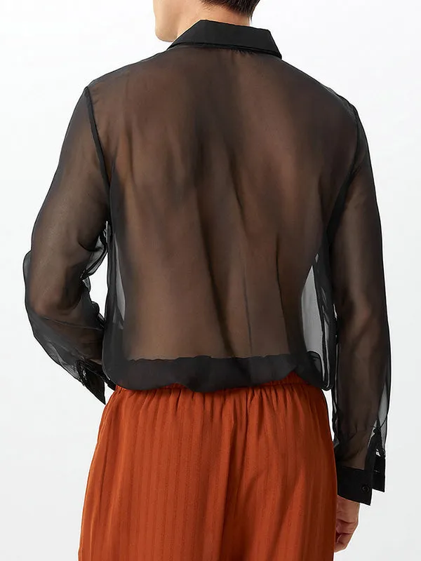 Mens Transparent Mesh Long Sleeve Shirts SKUD53139 sold by Incerunmen product image thumbnail 3