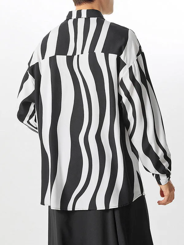 Mens Striped Patchwork Long Sleeve Shirts SKUG63001 sold by Incerunmen product image thumbnail 3