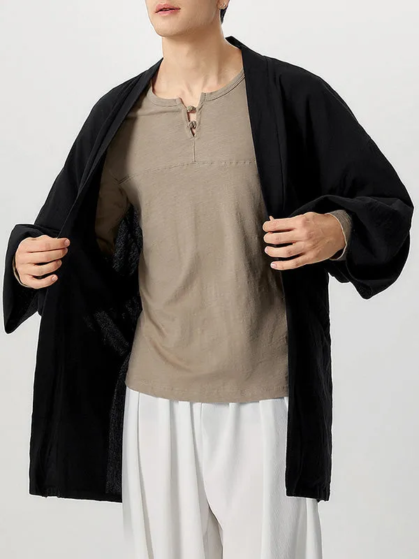 Mens Long Sleeve Cotton Linen Baggy Cardigan Jacket SKUG10084 sold by Incerunmen product image thumbnail 2