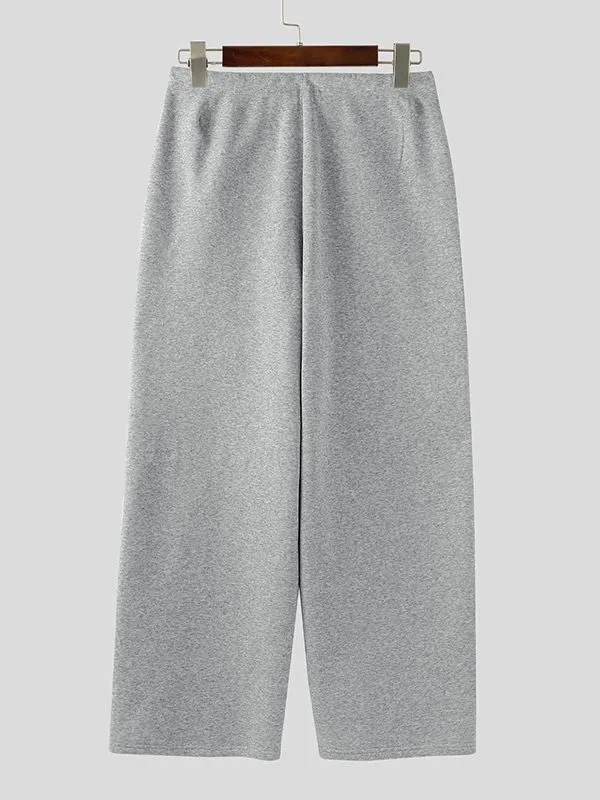 Men's Deconstructed Kangaroo Pocket Letter Print Wide Leg Pant SKUL36402 sold by Incerunmen product image thumbnail 5