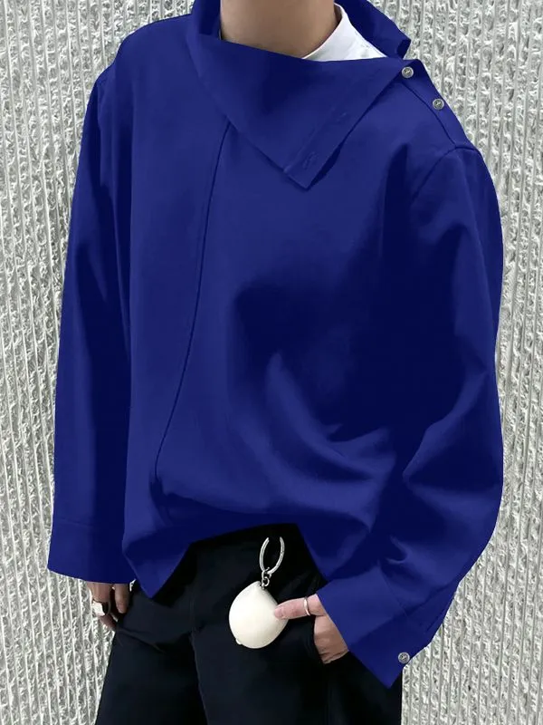 Men's Deconstructed Asymmetrical Collar Long Sleeve Shirt SKUL36676 sold by Incerunmen product image thumbnail 4