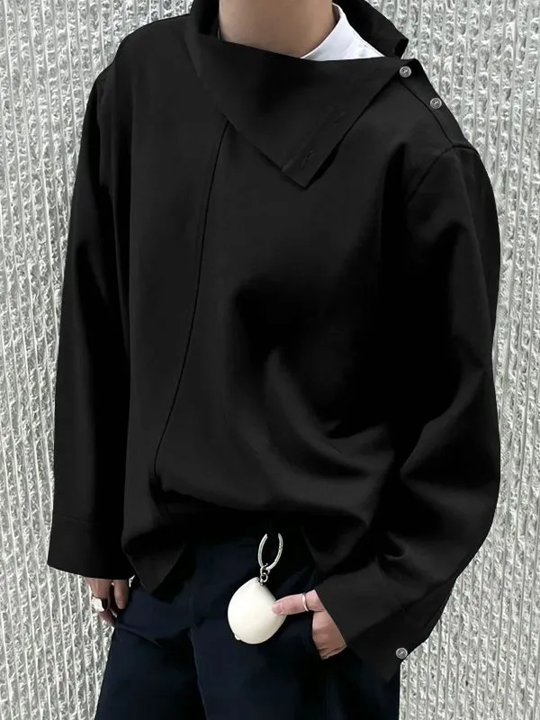 Men's Deconstructed Asymmetrical Collar Long Sleeve Shirt SKUL36676 sold by Incerunmen product image thumbnail 2