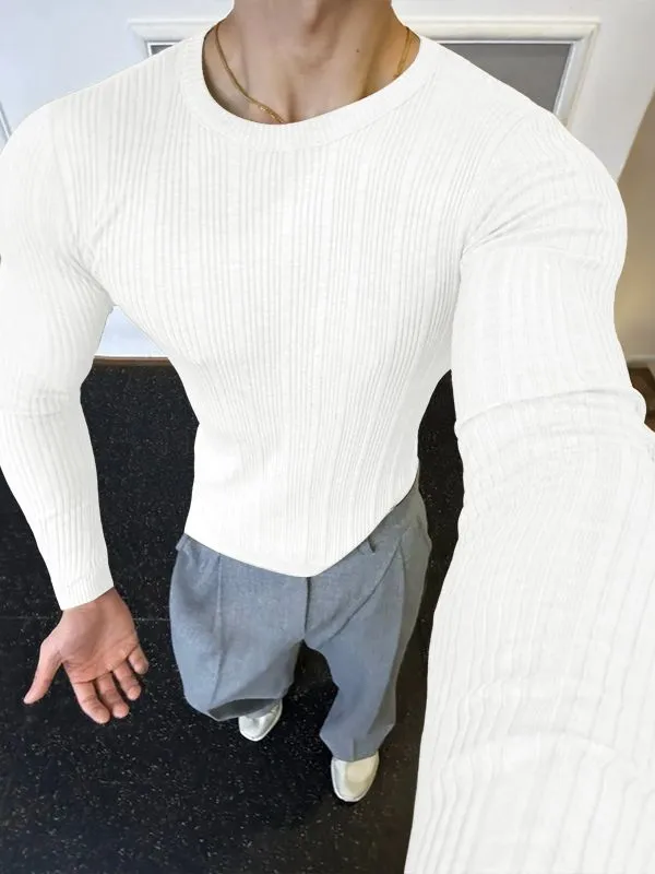 Men's Solid Color Textured Long Sleeve T-Shirt SKUL36666 sold by Incerunmen product image thumbnail 3