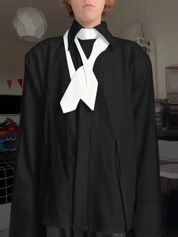 Men's Color Block Hollow Tie Long Sleeve Shirt SKUL36311 sold by Incerunmen