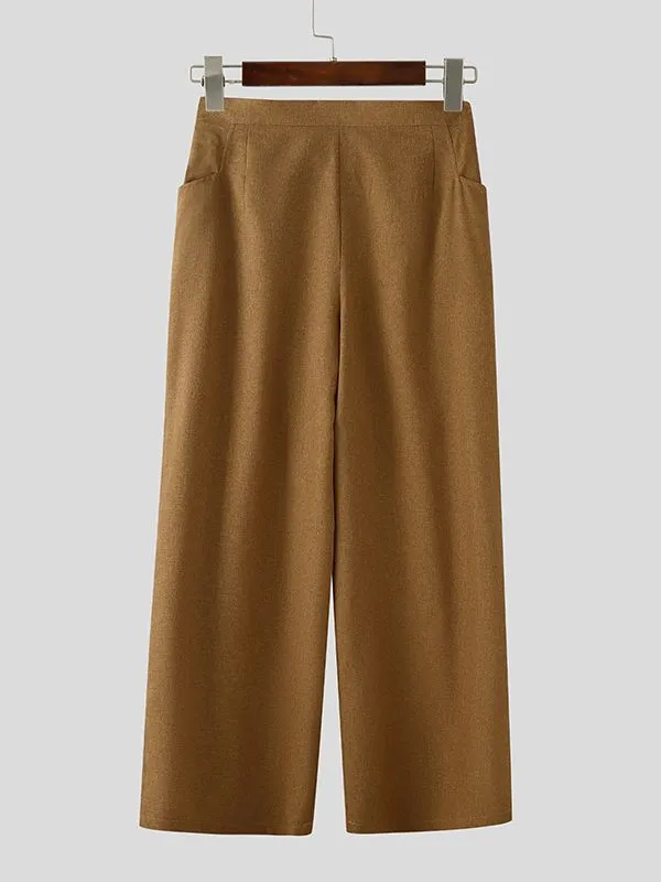 Men's Solid Color Textured Wide Leg Pant SKUL35282 sold by Incerunmen product image thumbnail 5