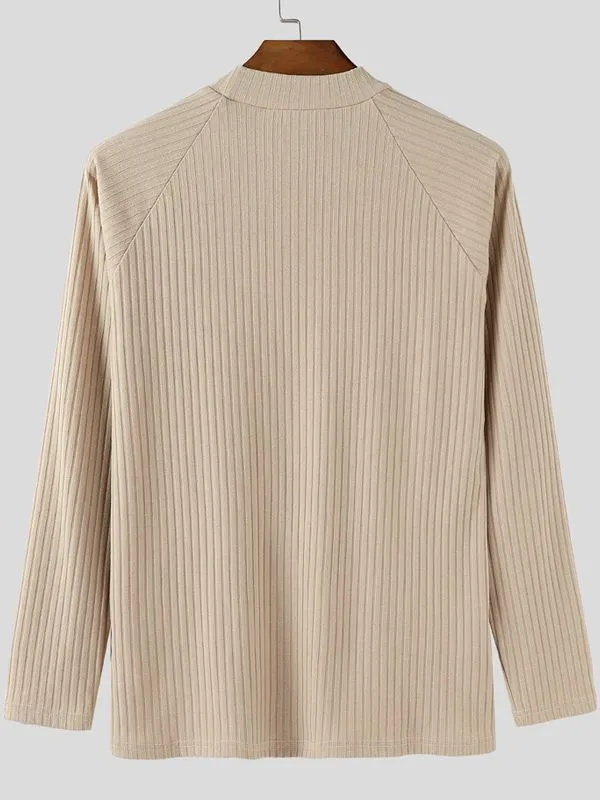 Men's Solid Color Textured Long Sleeve T-Shirt SKUL36783 sold by Incerunmen product image thumbnail 5