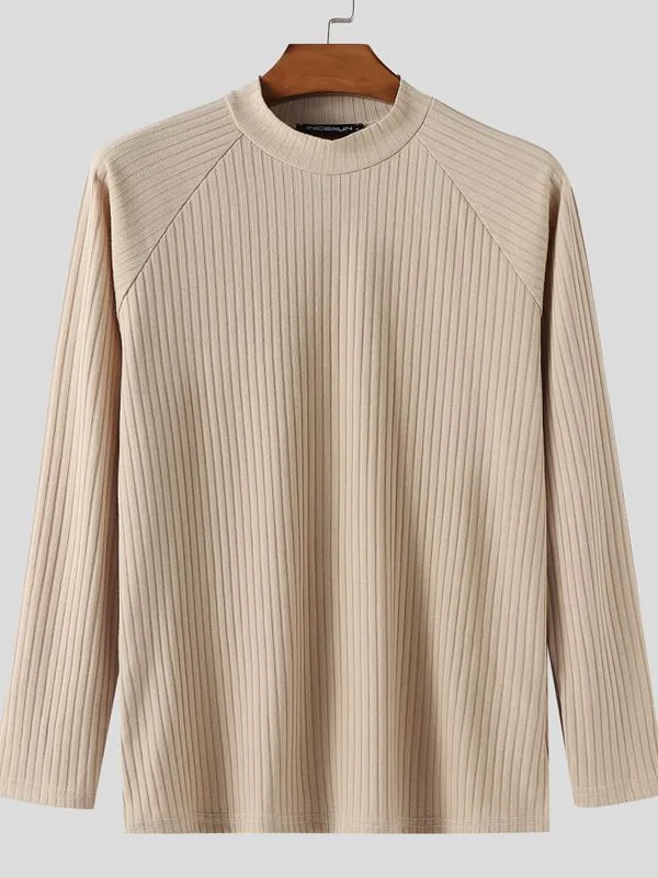 Men's Solid Color Textured Long Sleeve T-Shirt SKUL36783 sold by Incerunmen product image thumbnail 4