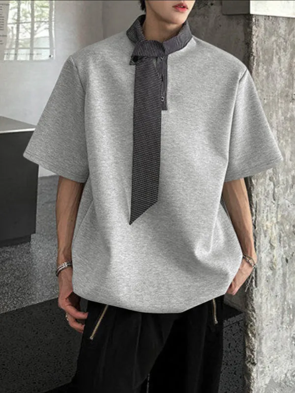 Men's Striped Ribbon Short Sleeve T-Shirt SKUL37563 sold by Incerunmen