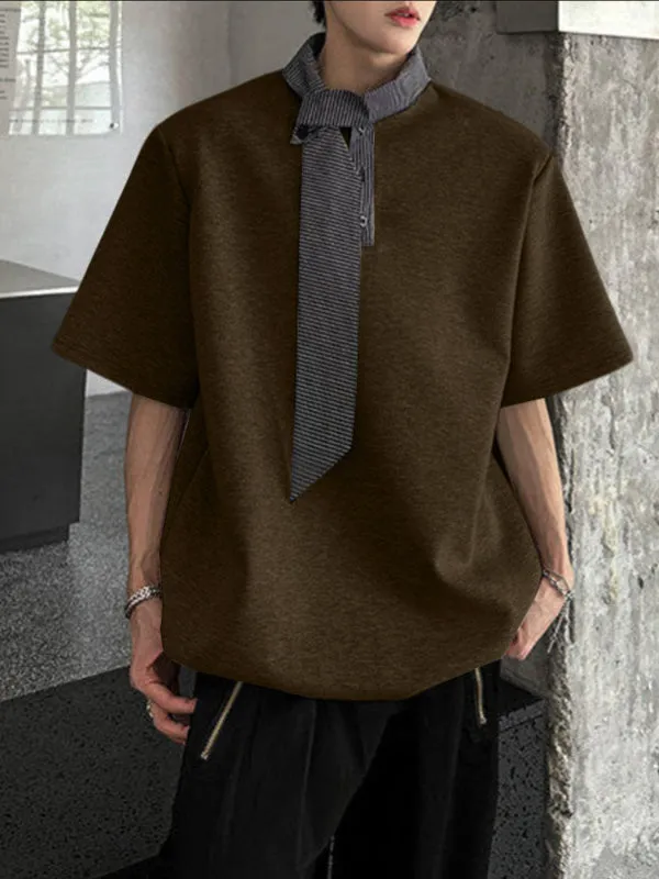 Men's Striped Ribbon Short Sleeve T-Shirt SKUL37563 sold by Incerunmen product image thumbnail 3