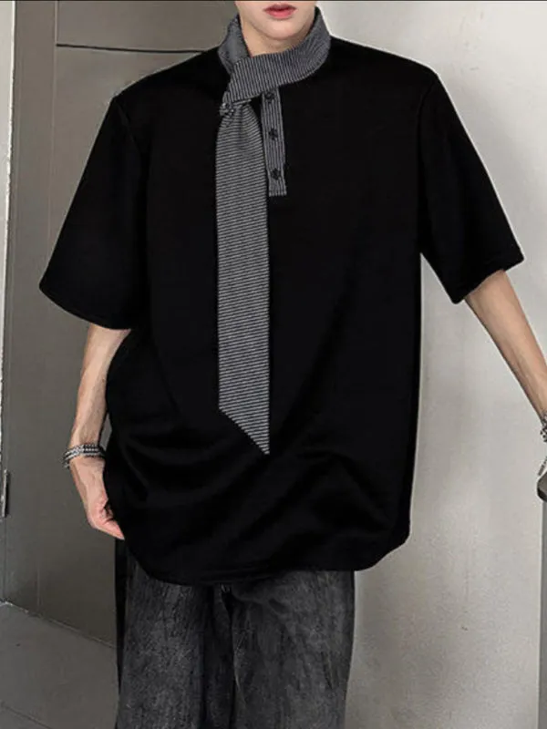 Men's Striped Ribbon Short Sleeve T-Shirt SKUL37563 sold by Incerunmen product image thumbnail 2