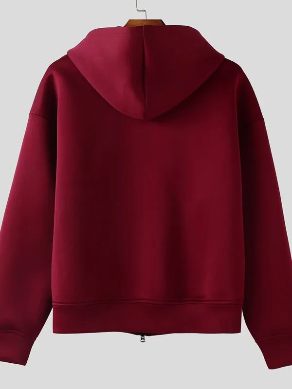 Men's Solid Color Zip Long Sleeve Hoodie SKUL36617 sold by Incerunmen product image thumbnail 5
