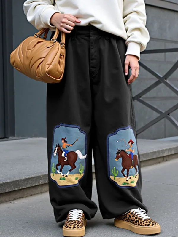 Men's Cartoon Print Wide Leg Casual Pant SKUL25974 sold by Incerunmen