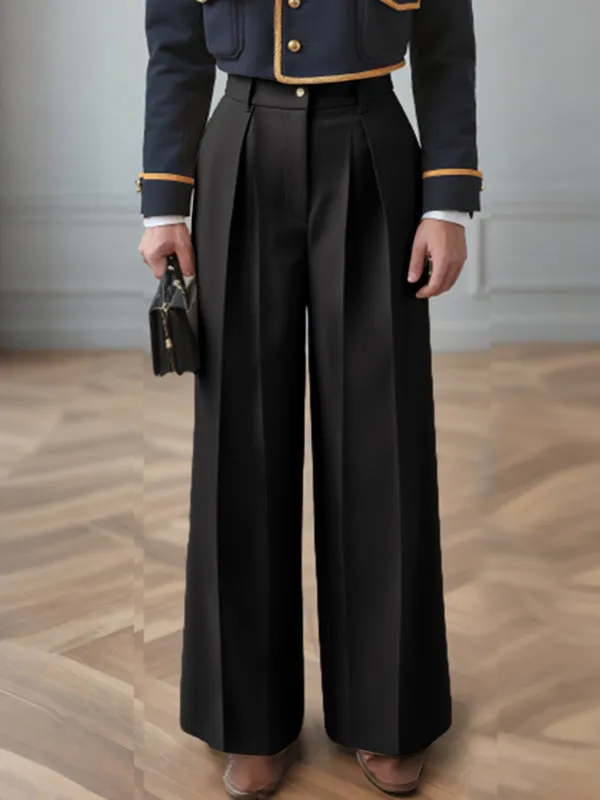 Men's Solid Color Pleated Casual Pant SKUL27438 sold by Incerunmen