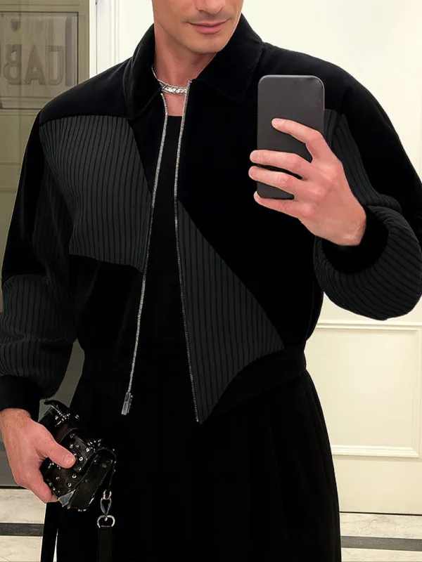 Men's Colorblock Corduroy Long Sleeve Jacket SKUL30494 sold by Incerunmen product image thumbnail 3