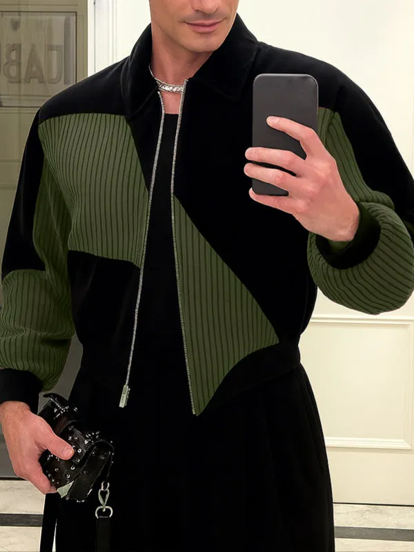 Men's Colorblock Corduroy Long Sleeve Jacket SKUL30494 sold by Incerunmen