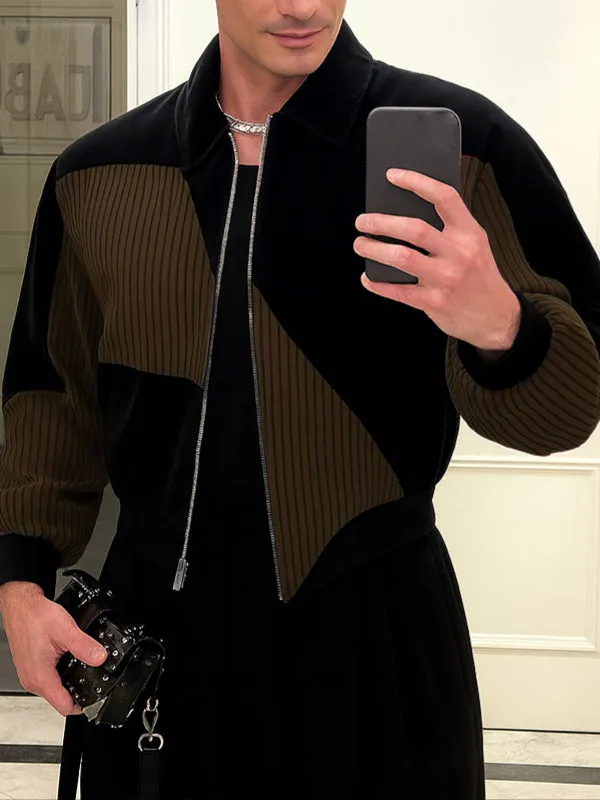 Men's Colorblock Corduroy Long Sleeve Jacket SKUL30494 sold by Incerunmen product image thumbnail 2