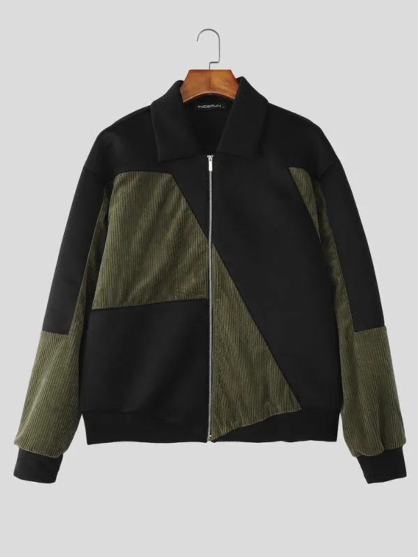 Men's Colorblock Corduroy Long Sleeve Jacket SKUL30494 sold by Incerunmen product image thumbnail 4