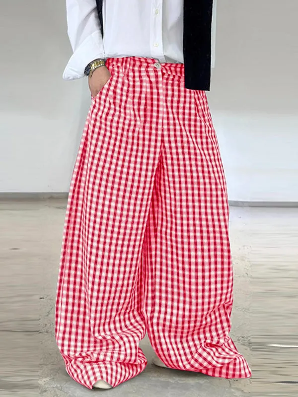 Men's Plaid Wide Leg Casual Pant SKUL25093 sold by Incerunmen product image thumbnail 3