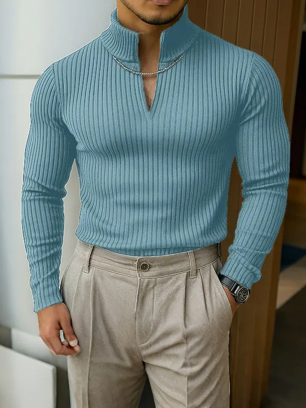 Men's Solid Color Textured Metal Chain Long Sleeve T-Shirt SKUL35274 sold by Incerunmen product image thumbnail 2