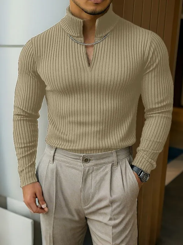 Men's Solid Color Textured Metal Chain Long Sleeve T-Shirt SKUL35274 sold by Incerunmen product image thumbnail 3