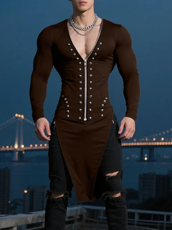 Men's Deconstructed Bead Patchwork Long Sleeve T Shirt SKUL31954 sold by Incerunmen