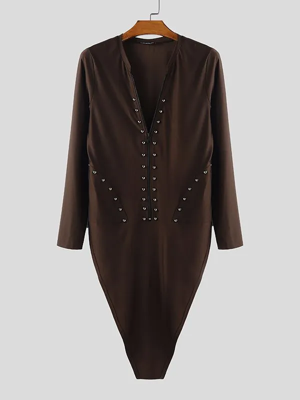 Men's Deconstructed Bead Patchwork Long Sleeve T Shirt SKUL31954 sold by Incerunmen product image thumbnail 4