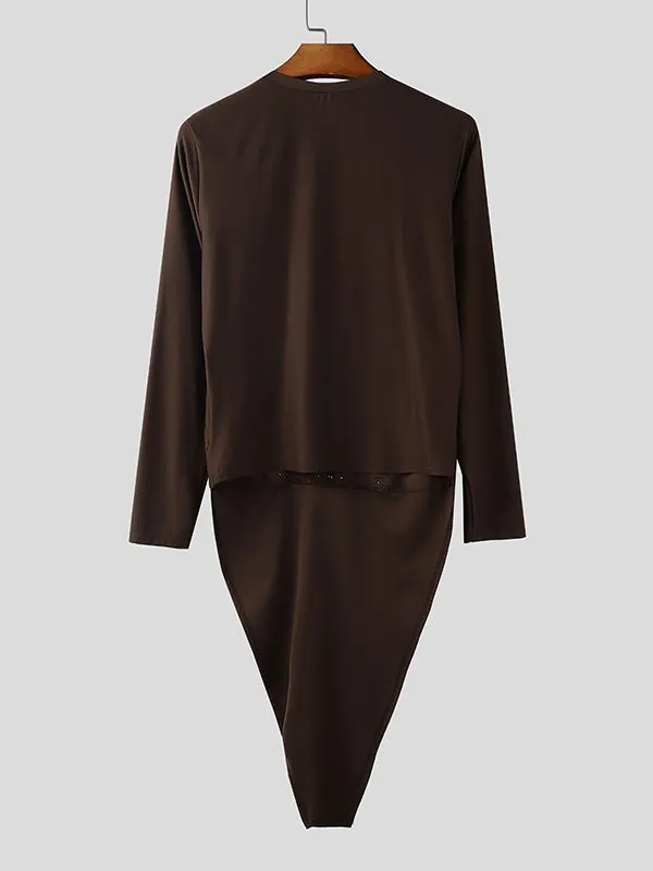 Men's Deconstructed Bead Patchwork Long Sleeve T Shirt SKUL31954 sold by Incerunmen product image thumbnail 5