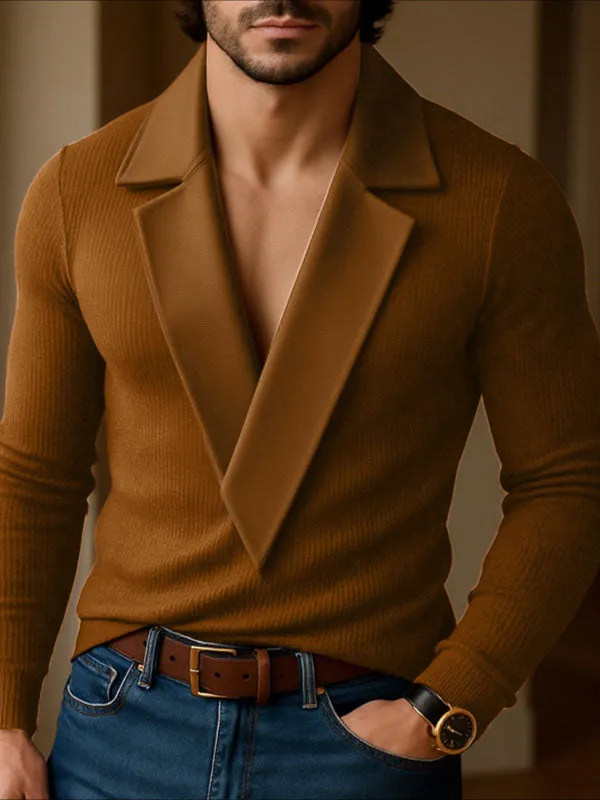 Men's Solid Color Knit Long Sleeve Sweater SKUL31942 sold by Incerunmen product image thumbnail 3