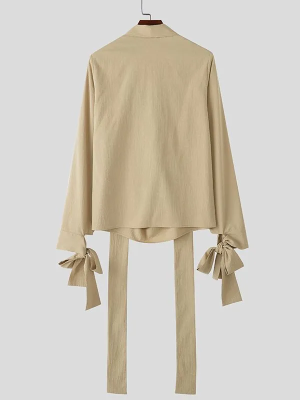 Men's Deconstructed Textured Ribbon Long Sleeve Shirt SKUL36630 sold by Incerunmen product image thumbnail 5