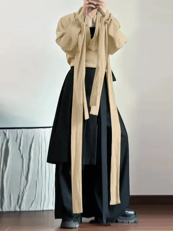 Men's Deconstructed Textured Ribbon Long Sleeve Shirt SKUL36630 sold by Incerunmen product image thumbnail 3