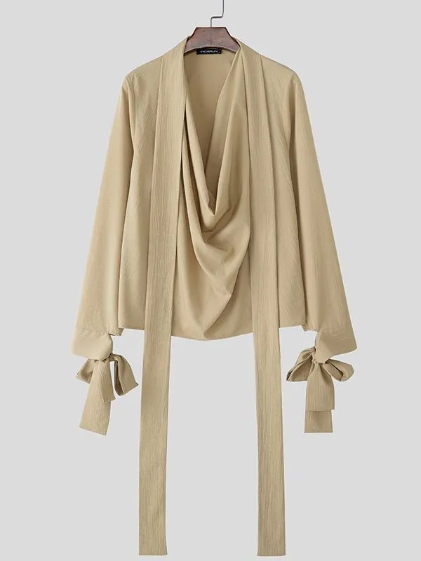 Men's Deconstructed Textured Ribbon Long Sleeve Shirt SKUL36630 sold by Incerunmen product image thumbnail 4